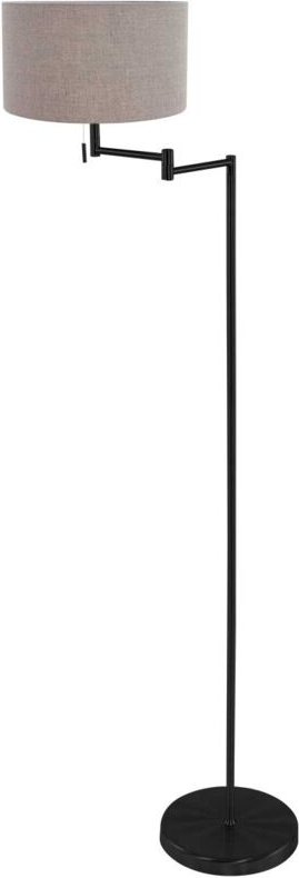 Stehlampe - Bella - schwarz - leinen metall - ø 45cm - - Mexlite