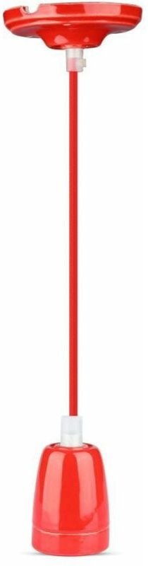 Thumbnail - V-TAC E27 Porzellan-Lampenfassung (max. 60 W), Farbe Rot und Seilkabel