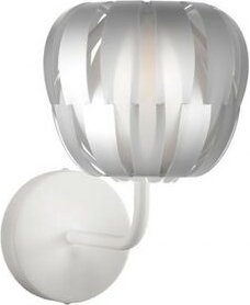 Silberne Wandlampe aus Metall Cm. 19 x 25 x 26 Uhr