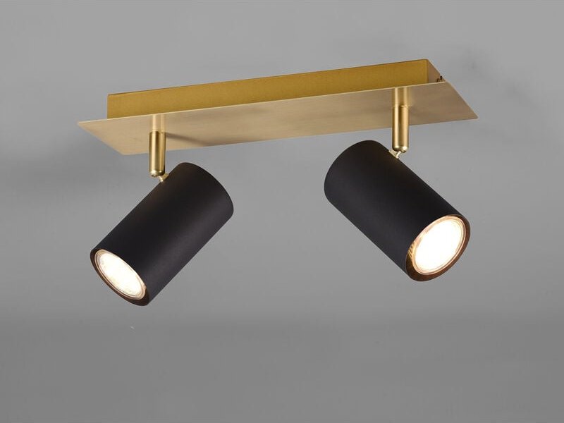 Deckenstrahler MARLEY Schwarz Gold 2-flammig, Breite 30cm