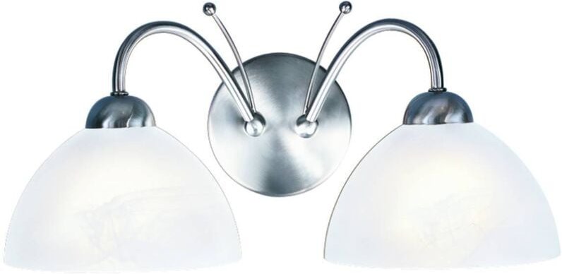 Eglo - Searchlight Milanese - 2 Licht Innenglas Wandleuchte Satin Silber, E14