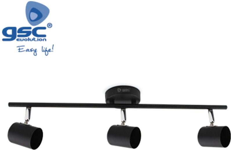 Deckenstrahler 3 lineare Elemente GU10 Schwarz GSC 001905360