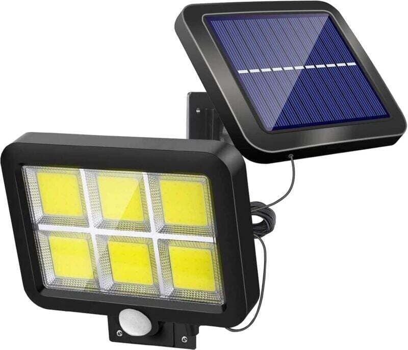 Leistungsstarke Solar-Außenleuchte mit Bewegungsmelder, 120 LEDs, wasserdicht, weißes Licht, Solarleuchten für Garten, T...