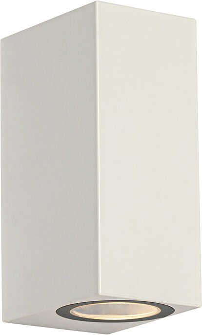 Moderne Außenwandleuchte aus weißem Kunststoff, 2-flammig – Baleno