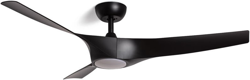 Efectoled - Deckenventilator Leise Egina Schwarz 132cm DC-Motor Schwarz Mit Licht, Fernbedienung, Wifi: False