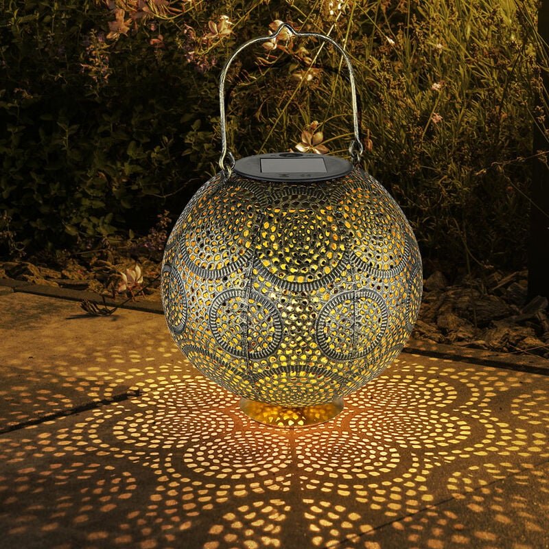 Solar Lampe Outdoor Solarleuchte orientalisch led Solar Laterne Außen Gartendeko, Lichteffekt hängend stehend, led warmw...