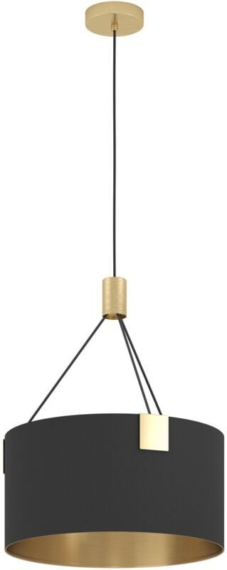 Pendelleuchte Tortola 1, elegante Textil Hängelampe für Wohnzimmer und Esstisch, Esszimmerlampe aus Metall und Stoff in ...