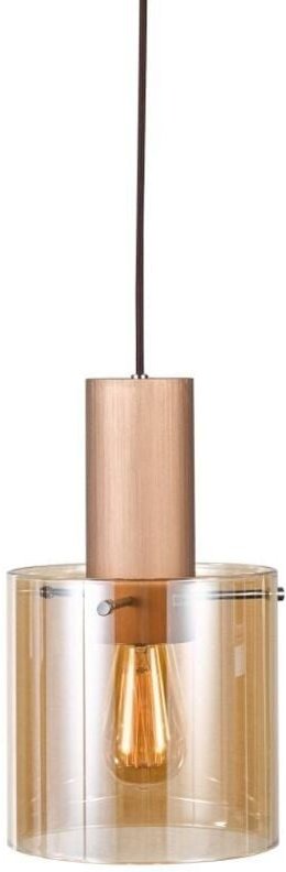 Javier - Moderner hängender Anhänger Antikbronze, Schwarz 1 Licht mit Glasschirm, E27 - Italux