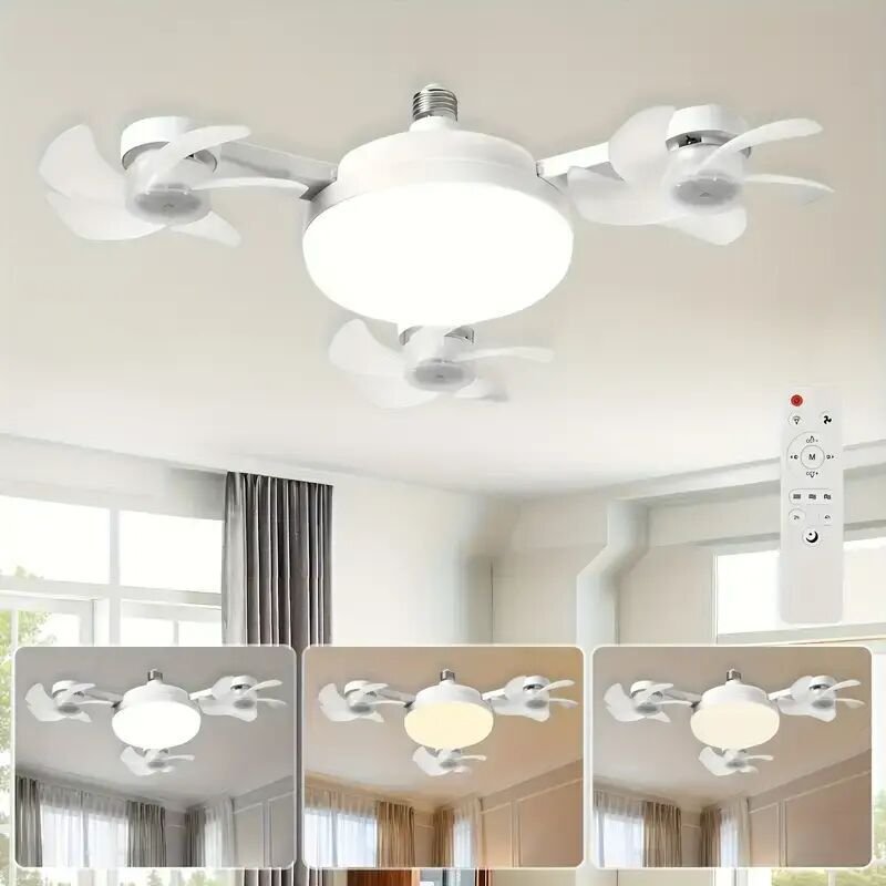 Intelligente LED-Deckenleuchte – Fernbedienung, einstellbare Helligkeit und 3 Geschwindigkeiten, geeignet für Schlafzimm...