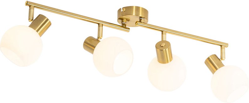 Smarter Deckenstrahler Gold mit Opalglas 4-flammig Verstellbar Inkl. 4 Wifi P45 - Anouk