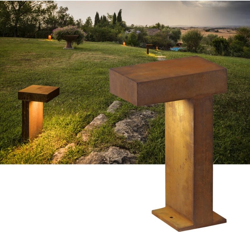 SLV 230090 Rusty Partylight Außenstandleuchte Energiesparlampe GX53 9 W Rost-Braun