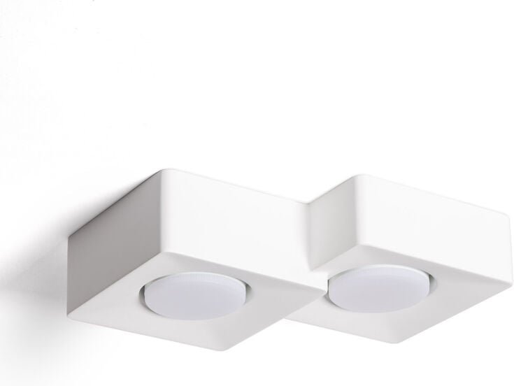 Efectoled - Deckenleuchte Gips 2 Strahler Quman Weiß