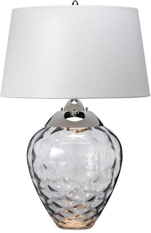 Tischleuchte Tischlampe Beistelllampe led Nickel Glas klar Stahl h 71,5 cm