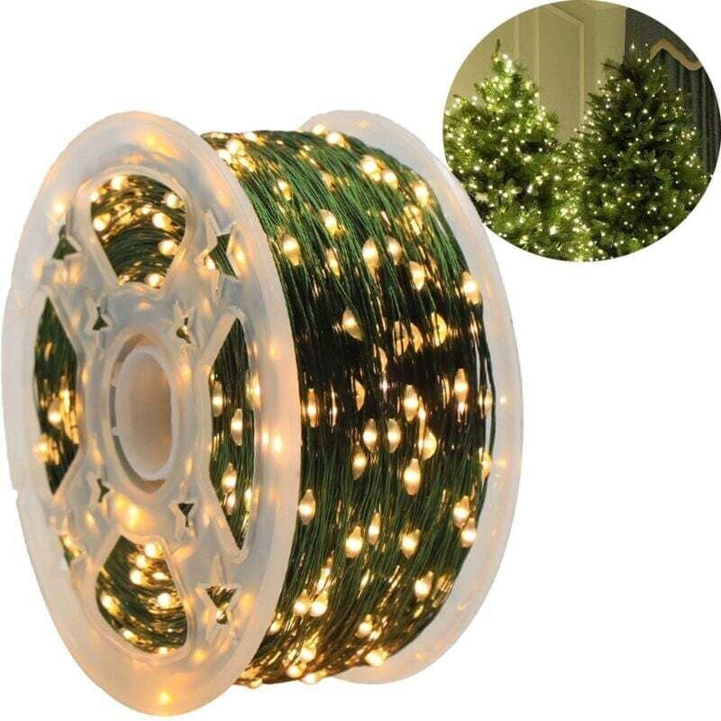 50 m lange Lichterkette mit 500 LEDs für den Außenbereich, Kupferdraht, LED-Beleuchtung mit Stecker, 8 Modi, wasserdicht...