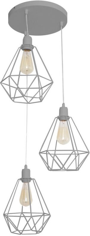 Karo Cluster Pendelleuchte Grau 32cm - Helam