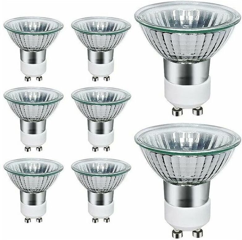 GU10-Halogenlampen, 8er-Pack, 50 W GU10-Halogenstrahler, 220–240 V Wechselstrom, 700 Lumen, 3000 K warmweiß, 40° Abstrah...