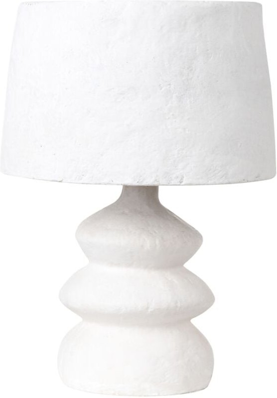 Beliani - Tischlampe Weiß aus Pappmaché Handgefertigt Modernes Design Tischleuchte Nachttischlampe Wohnaccessoires