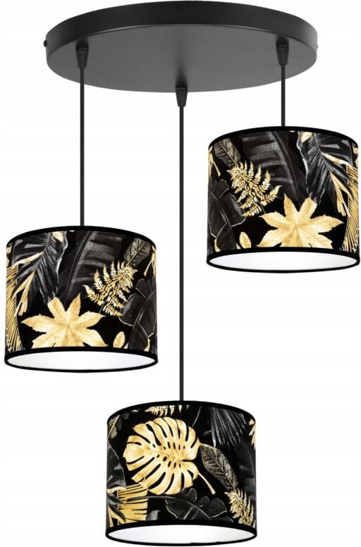Deckenhängelampe, Lampenschirm, Goldene Blumen, Led