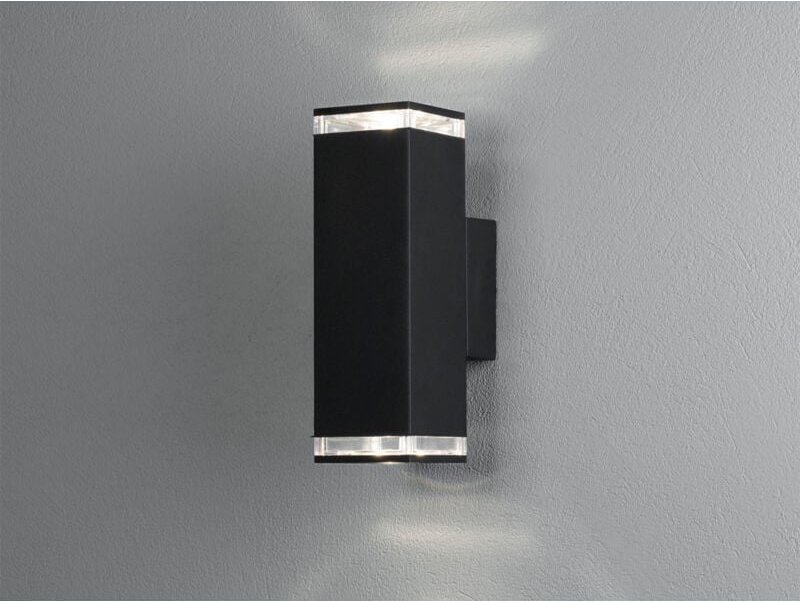 Thumbnail - Konstsmide - alu Außenwandleuchte pollux Up and Down Schwarz Effektstreifen IP44, Höhe23,5cm