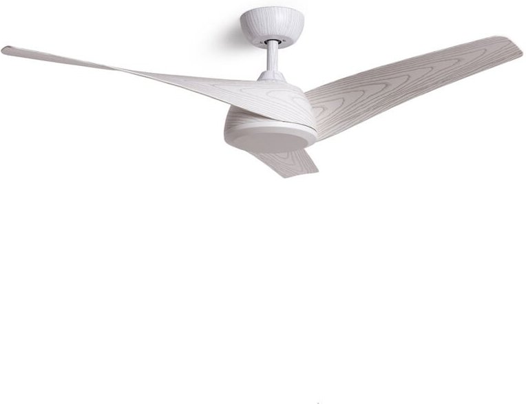 Deckenventilator Lautlos Eubea 132cm DC-Motor Weißes Holz Ohne Licht, Fernbedienung, Wifi: False