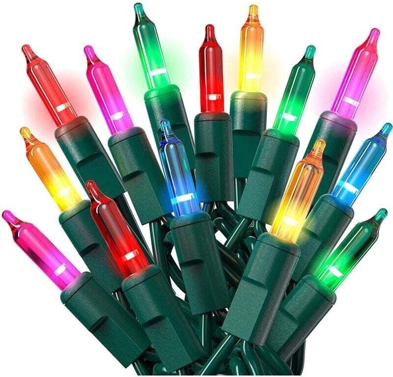 10m 100 Lichter Plug-in LED Lichterkette 8 Funktion Batterie Weihnachtsdekoration Wasserdicht Bunte Außenleuchten
