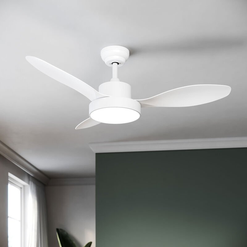 SONNI DC Deckenventilator mit Licht Beleuchtungund 119cm 40W 3 Flügel ABS 5 verstellbare Leistungsstufen Energie sparen ...