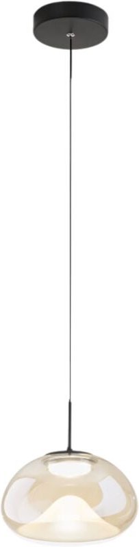 Brena - Einzelne Cognac-Pendelleuchte von Fabas Luce - 10 w dimmbare led - Deckenleuchte - Durchmesser 22 cm