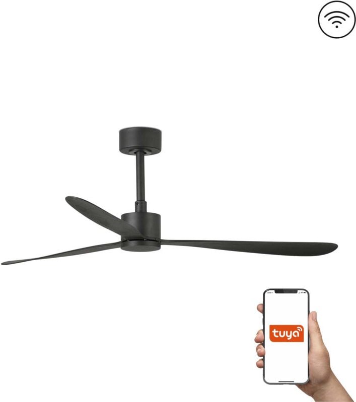 Faro Amelia Großes 3-Blatt-Mattschwarz-Tuya-Smart-System