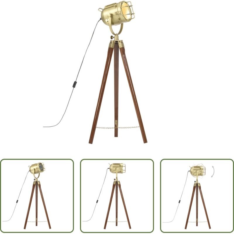 vidaXL Holzleuchte - Stehleuchte Dreibein Massivholz Mango 97 cm