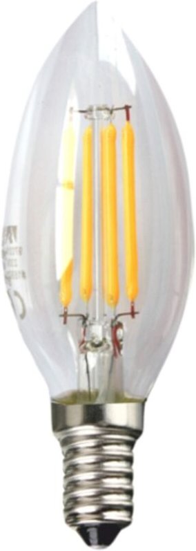 LED-Glühbirne silver elektronischer Glühfaden transparent Kerze 4w=60w - e14 - 3000k warmes Licht - a++