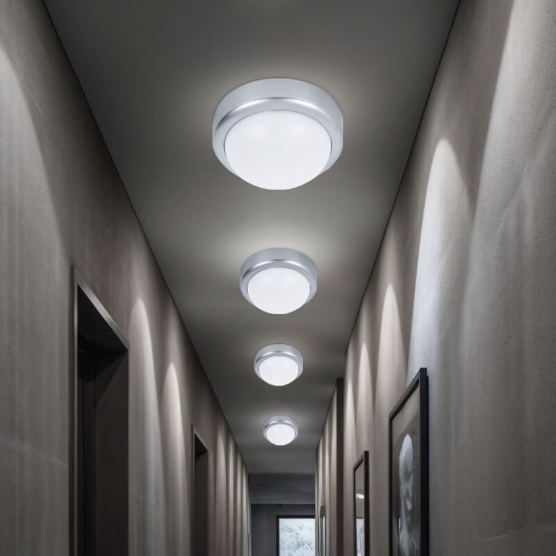 Globo - Deckenleuchte Flurlampe Küchenleuchte led Deckenlampe silber weiß, 3,12W 380lm 4000K, DxH 12x6 cm, 4er Set