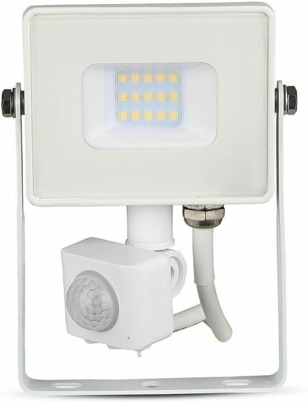 V-TAC 10W Samsung Chip LED Flutlicht mit Bewegungs- und Dämmerungssensor, Kaltweiß, IP65