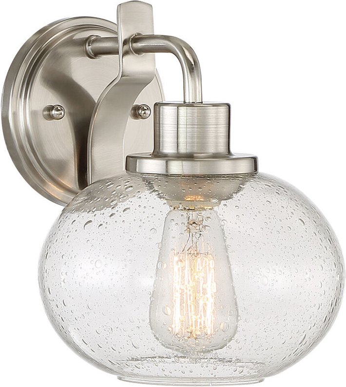 Trilogy 1 Licht Wandleuchte, Nickel gebürstet, E27 - Elstead