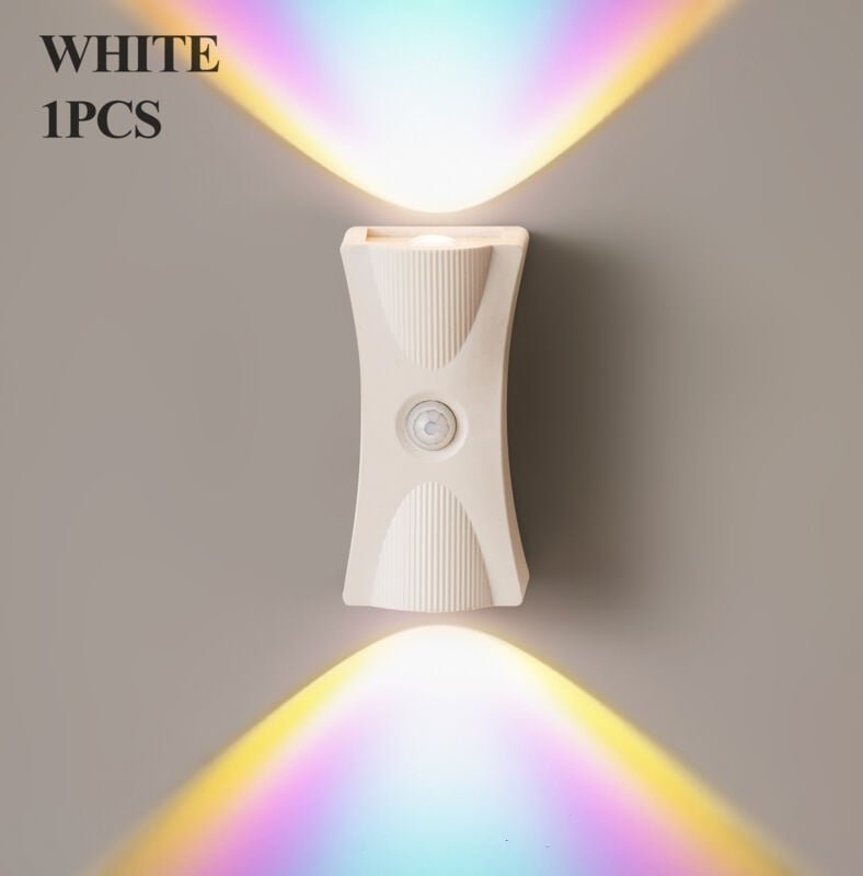 LED Wandleuchte Batteriebetrieben mit Bewegungsmelder, Up Down Innenwandlampe mit Schalter, 3500-6500K USB Wiederaufladb...
