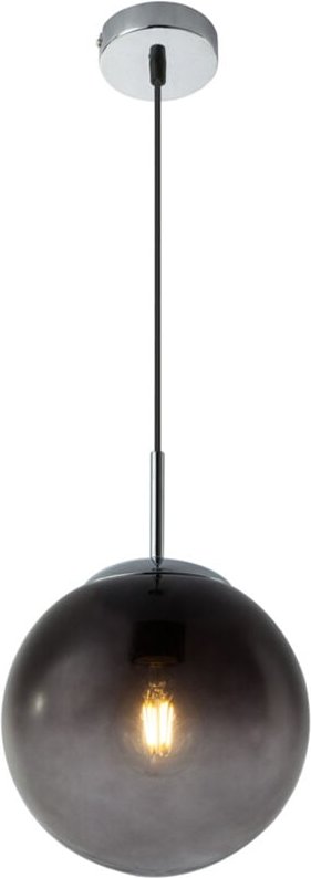 Pendelleuchte VARUS mit Glaskugel aus Rauchglas, Ø 20cm