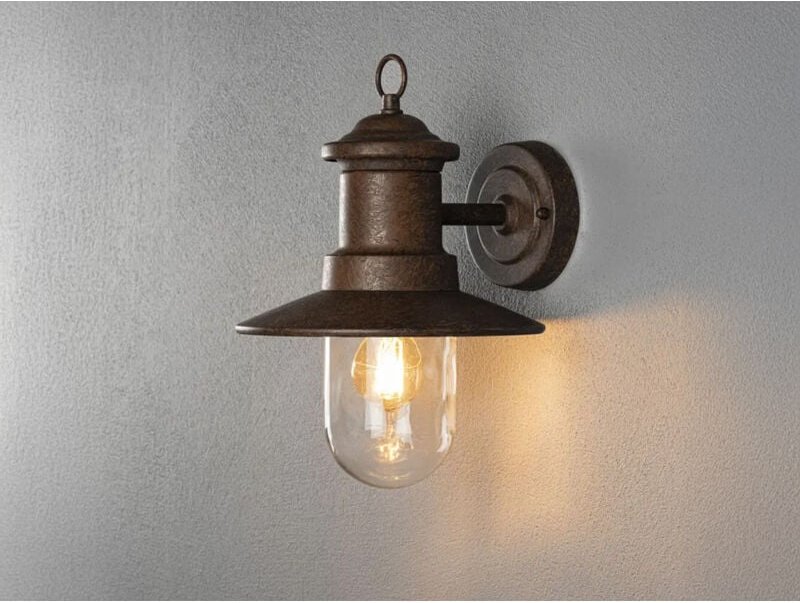 Konstsmide - Maritime led Außenwandlaterne Rostoptik & klares Glas, Höhe 30,5cm