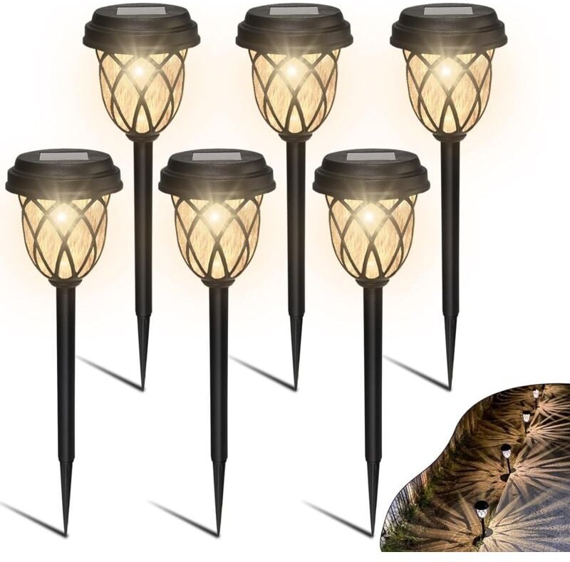 6er-Pack Solarleuchten für den Außenbereich für den Garten, wasserdichte Solarleuchten für den Außenbereich, LED-Solarle...