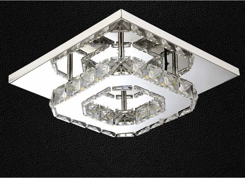 Comely - 12W led Kristall-Deckenleuchte, Edelstahl-Kristall-Deckenleuchte Korridor-Korridor-Licht Moderne einfache Lampe