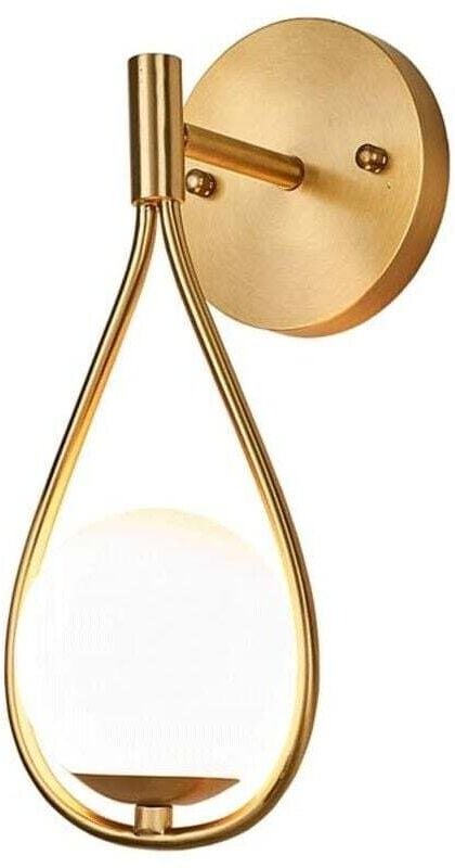 Moderne Wandleuchte mit weißem Glaskugelschirm, E27-Fassung, 1 Glühbirne, Beleuchtungszubehör, tropfenförmige Wandleucht...