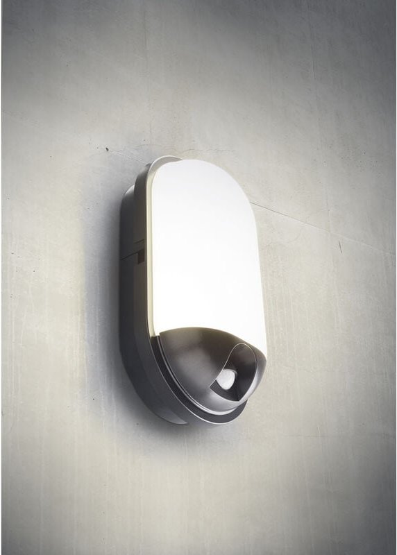 Toledo 500648 LED-Außenwandleuchte mit Bewegungsmelder led fest eingebaut 20 w led Schwar - Heitronic