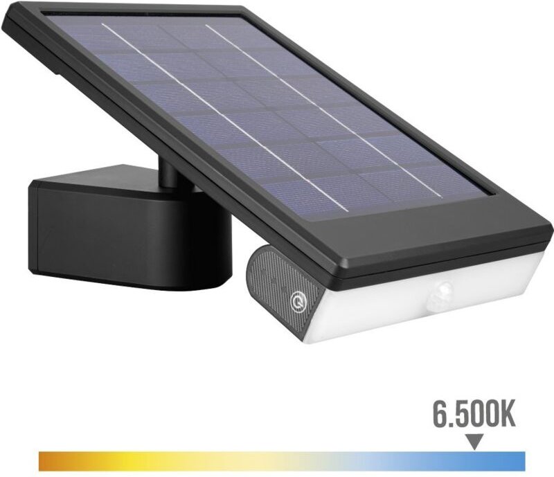 EDM - Wand Wand de led Solar Schwarz 6 w 720 lm (6500 k)