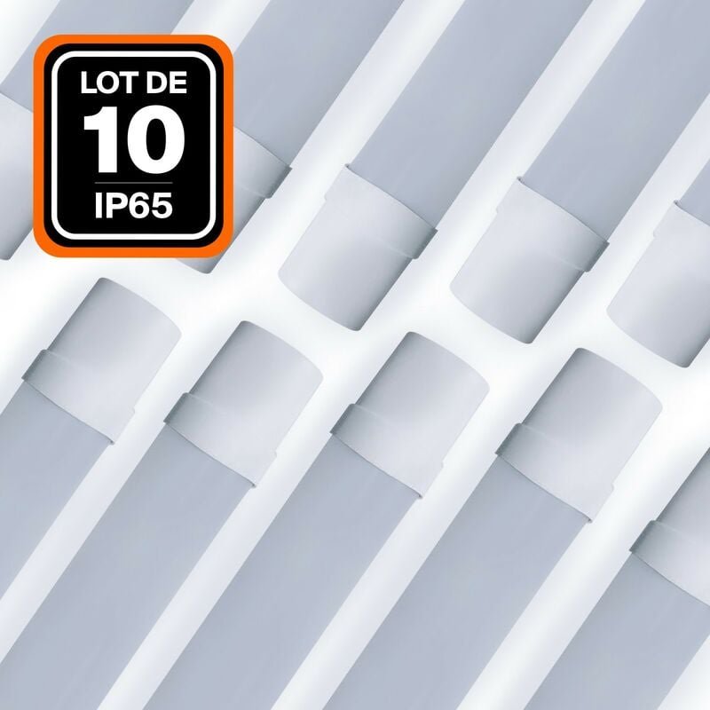 Europalamp - 10ER-PACK led-leisten 36W 120CM wasserdicht IP65 kaltweiss