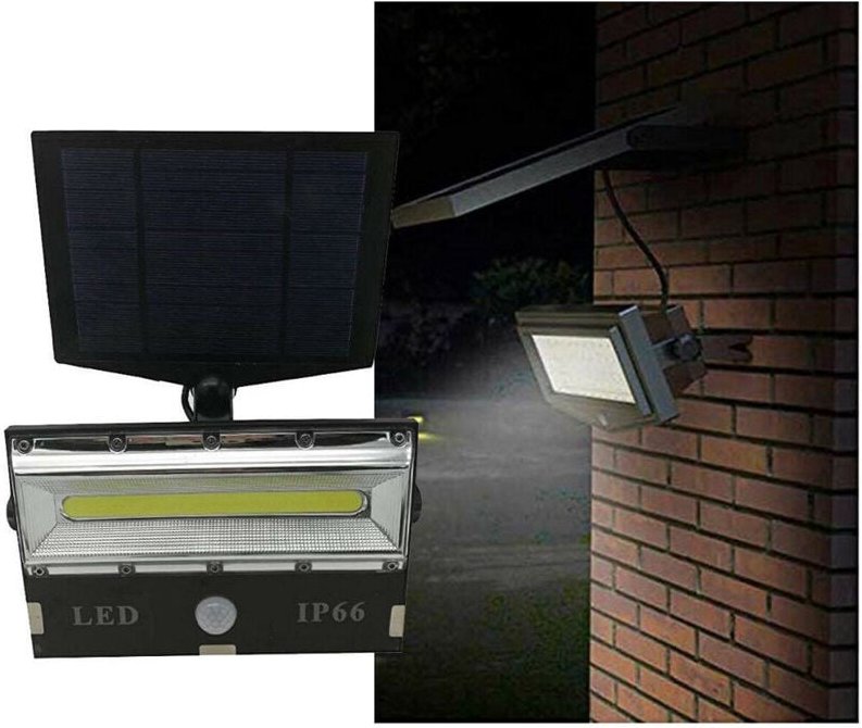 Trade Shop Traesio - Trade Shop - faro faretto led sensore moviment und pannello solare recaricabile luce bianca -