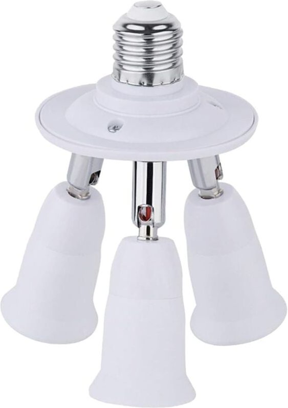 Thumbnail - Csparkv - E27 Triple für einschraubbare LED-Glühbirne, 360° verstellbar, ac 220–240 v, 3 E27-Adapter für Deckenlampenfas...