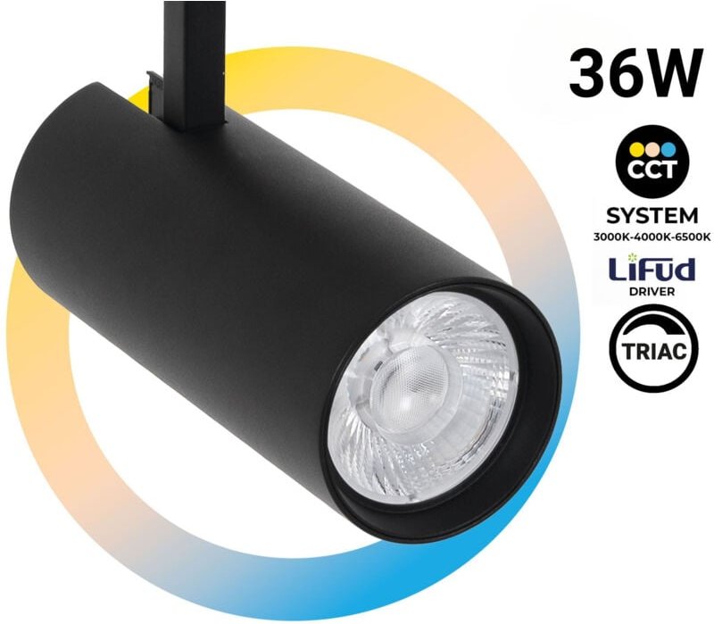 Thumbnail - LED-Strahler für einphasige Schiene - 36W - CCT - TRIAC dimmbar