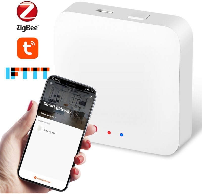 Tuya Gateway, Home Automation Gateway kompatibel mit Tuya Smart Devices, APP-Fernbedienung Smart Gateway Hub – Verbinden...
