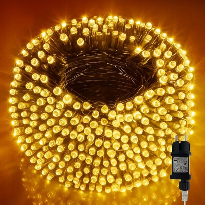 52M 500LED Lichterkette Aussen, Lichterkette Außen Wetterfest 8 Modi IP44 Wasserdicht, Lichterkette Outdoor für Balkon B...