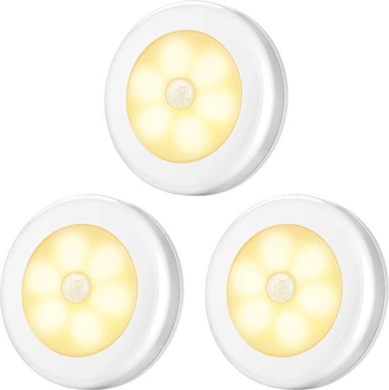 3-teiliges LED-Nachtlicht-Set – mit Bewegungssensor – Babyzimmer-Nachtlicht – batteriebetrieben – kabelloser Sensor – fü...
