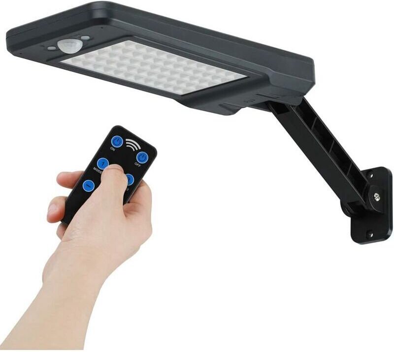 60-LED-Solar-Außenleuchte, IP65 wasserdicht, Fernbedienung, LED-Wandleuchte, Solar-Sicherheitsleuchte