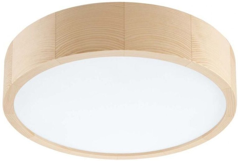 Deckenleuchte, Holz, Kiefer, weißes Glas, KANTE 14-420/A9